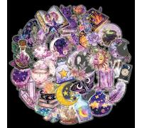 30pcs Witchy Stickers, Magic Holographic Stickers, Transparent Art Stickers for Scrapbooking, Journals, Notebooks, Stationery,Witchy Gifts (Magic-02)