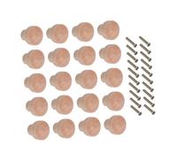 30pcs Wood round Cabinet Knob Single Hole with Screw 1 Inch Khaki