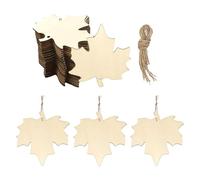30pcs Wooden Maple Leaves Cutouts Tags for Bookmarks DIY Crafts