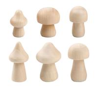 30Pcs Wooden Mushroom DIY Paint Various Sizes Unfinished Wooden Mushrooms Cute Mini Natural Unpainted Mushrooms for DIY Art Crafts