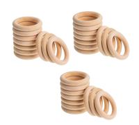 30PCS Wooden Rings for Crafts - Wooden Hoops for Craft Projects, Natural Macrame Rings for Dreamcatchers, Wooden Rings for DIY Jewelry Making