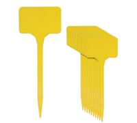 30pcs Yellow and White 14.8x5.5cm PP Material Plant Label Tag Nursery Flower Herb Reuse Identification Card(Yellow)