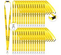 30Pcs Yellow Staff LANYARDS Staff Badge Lanyard Keychain Lanyards Wrist Neck Lanyards Keychain Badge Holder Phone String Holder Lanyard Staff Lanyard Metal Clip for Identity Id Card Pass Badge Holder
