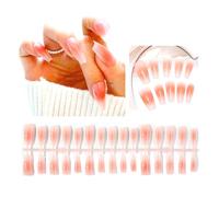 30Pieces Long Ballet Fake Nails French Nails Square Head False Full Press On Nails Tips