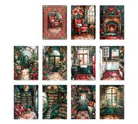 30Pieces Scrapbooking Decorative Paper Set Antique Textured Paper Sheet for Art Craft Journaling Notebook Photo Album Journaling Sticker