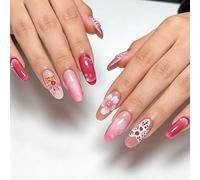 30Pieces / set False Nails 3D Flower Art Ice Clearly Finish ABS Build Artificial Nails Easy Application Comfortable Busy Life