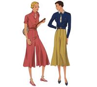 30's Sewing Pattern, Women's Blouse, Split Skirt Culottes & Land-Girl Jacket - Bust: 32” (81.3cm)