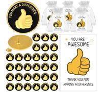 30Set Employee Staff Appreciation Gifts Inspirational Cards Thumbs up Lapel Pins Employee of the Month Positive Pin Affirmation Recognition Pin Thank You Gift for Coworker Teacher Team Nurse Student