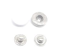 30Sets Brass Snap Fasteners Press Studs for Leather Craft Bags Sewing DIY,White Zinc Alloy,10mm