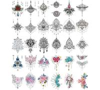 30sheets Waterproof Chest Tattoo Stickers, Original Large Image, Sexy Disposable Tattoo Stickers For The Sleeve.