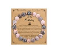 30th 40th 50th 60th 65th 70th 75th 80th Birthday Gifts for Women Bracelets 50 60 65 70 Year Old Natural Stones Happy Birthday Bracelets for Women, Medium, Zinc, no gemstone