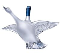 30th Anniversary 3D Sculpted Vodka Bottle, 350ml Funny Grey Gooses Glass Wine Bottle, Frosted Texture Liquor Decanter for Bar Home Decor, Whiskey Glass Bottles Gifts for Men Dad Father C