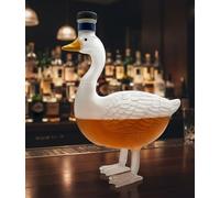 30th Anniversary 3D Sculpted Vodka Bottle, Goose Wine Bottle Holder, 350ml Goose Glass Whiskey Bottl-e, Whiskey Decanter Container, Transparent Liquor Decanter, for Bar, Home
