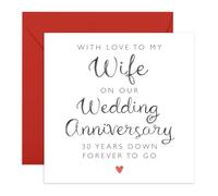30th Anniversary Card for Her - '30 Years Of Us Text Wife' - Gifts for Spouse, Honey, Darling, Ladies, Women, Other Half - Lifetime Commitment - Comes with Fun Stickers