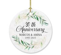 30Th Anniversary Crimbo Baubles With Ribbon Christmas Tree Decorations Ceramic Christmas Pendant