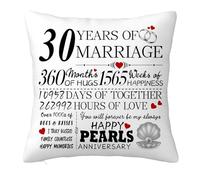 30th Anniversary Cushion Cover Gift for Him Her, 30 Years Anniversary Wedding Gifts Decorations for Couple Boyfriend Girlfriend Men Women Husband Wife, 30 Years of Marriage Pillow Case 45x45cm