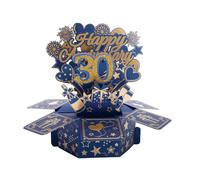 30th Anniversary Pop-Up Card, 3D Happy Wedding Anniversary Card with Envelope Cool Birthday Pop-up Box for Couples Men Women