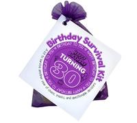 30th Birthday Card | 14 items included on the card | Thirties keepsake presant | Party gift novelty survival kit