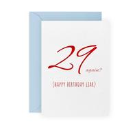 30th Birthday Card - “29 Again” - Hilarious Age Denial Card for Friends, Sisters, Colleagues, Girlfriend, Boyfriend, Fiance, Husband, Wife, Bestie, BFF, Him, Her, Women, Men -Comes with Fun Stickers