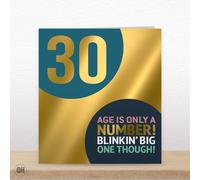 30th Birthday Card Age Is Only A Number