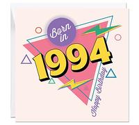 30th Birthday Card Born In 1994, 150mm x 150mm Happy Birthday Card for Men Women Mum Dad Sister Brother Husband Wife, Fun Greeting Cards