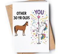 30th Birthday Card for her, him - Funny 30th Birthday Card for Daughter, Sister or Friend - Happy Bday Cards for Woman, Wife or Mom Turning 30 Years Old - NUM 367
