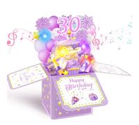 30th Birthday Card for Women Pop Up Musical Card with Music Lights