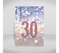30th Birthday Card for Women with Inside Greeting ‘have a Great birthday!’ - Beautiful Soft Pastel Background with Striking Dusky Pink Age: Happy 30th Card with envelope (Size A5)