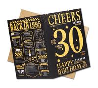 30th Birthday Card Gift for Women Men,Funny Party Decorations for Her Him,Back in 1995 Birthday Decorations Gift Idea for Friend Bestie,Gold