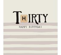 30th Birthday Card - Thirty Milestone Birthday Card with Envelope