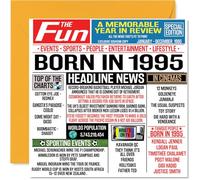 30th Birthday Cards for Men Women - Born In 1995 Newspaper - Happy 30 Birthday Card for Brother Sister Friends Vintage Retro Back In 1995, 145mm Bday Greeting Cards