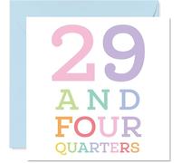 30th Birthday Cards for Women Men - 29 and four quarters - Happy Birthday Card for 30 Year Old Woman Man Friend Colleague Sister Daughter, 145mm Bday Greeting Cards