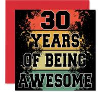 30th Birthday Cards for Men Women - Being Awesome - Happy Birthday Card for 30 Year Old Man Woman Friend Colleague Sister Daughter, 145mm Bday Greeting Cards