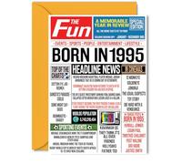 30th Birthday Cards for Women Men - Born In 1995 Newspaper - Happy 30 Birthday Card for Sister Brother Friend Vintage Retro Back In 1995, 5x7 Inch Bday Greeting Cards