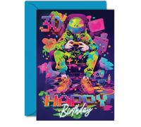 30th Birthday Cards for Women Men - Video Gamer Game - Happy 30 Birthday Card for Son Daughter Brother Sister Friend, 5x7 Inch Thirty Thirtieth Bday Greeting Cards