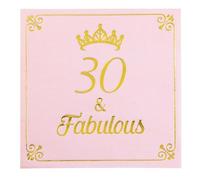 30th Birthday Cocktail Napkins for Women Her, 30th Birthday Party Decorations, Pink Beverage Napkins for Cake Dessert Table, 30th Birthday Party Supplies, 50 Pcs Disposable Napkins, 3-Ply