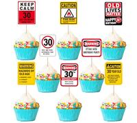 30th Birthday Cupcake Toppers Keep Calm Cheers to 30 Years Cupcake Picks Hazard Of Old Age It's My 30th Birthday Cake Decorations for Old Lives Matter Birthday Party Cake Supplies