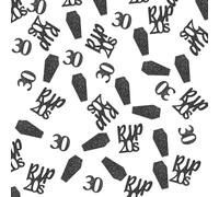30th Birthday Decoration Rip 20s Confetti - 100Pcs Black Glitter Rip 20s Table Confetti, Death to My Twenties Tombstone Decoation for 30th Birthday Party Woman Man