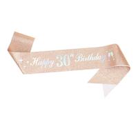 30th Birthday Decoration Sash for Women,Rose Gold Sash with White Happy Birthday Letters for Her (Rose Gold 30th)