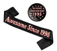 30th Birthday Decorations Badge Sash - 2 PC Rose Gold Awesome Since 1996 Sash ALL THE BEST THINGS WERE MADE in 1996 Badge Gift for He Girls Women 30 Year Old Party Funny Gifts Supplies