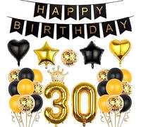 30th Birthday Decorations for Men,30th Birthday Decorations Men, 30th Birthday Decorations,Black Gold Number 30 Balloon 30th Birthday Balloons,30th Birthday Balloons for Men Women,30th Birthday