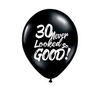 30th Birthday Decorations for Women Men, 16Pcs 30 Never Looked So Good Black Latex Balloons Funny Dirty 30th Birthday Supplies for Cheers to 30 Years Anniversary Celebration, 12Inch(30th)
