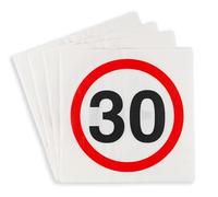 30th Birthday Decorative Napkins Traffic Sign Red/White - Original Birthday Decoration 30th for a Successful 30th Birthday Men or Women - Tiwoca