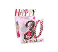 30th Birthday Female 3D Cutting Edge Birthday Card Glittered Greeting Cards