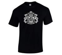 30th Birthday Gift for Men - Vintage Mens T Shirt Born 1995 Aged to Perfection - 1995 Birthday Gifts for Men Black Size XL