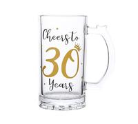 30th Birthday Gift,Men and Women Cheering 30th Birthday Beer Mugs,Cheers to the 30th Anniversary Beer Glass,30th Birthday Party Wedding Anniversary Decorative Gift, 18 Ounce (Cheers to 30 Years)