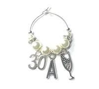 30th Birthday gift Wine Glass Charm (Q)