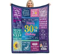 30th Birthday Gifts Blanket for Her, 30th Birthday Decorations Blanket