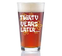30th Birthday Gifts for Men - Funny Beer Glass with “30 Years Later” Design - 16oz Nostalgic Pint Glass - Retirement Gift, Husband Gift, Holiday or Anniversary Present