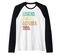 30th Birthday Gifts for Men Women Awesome Since October 1995 Raglan Baseball Tee